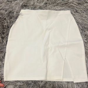 White mini skirt